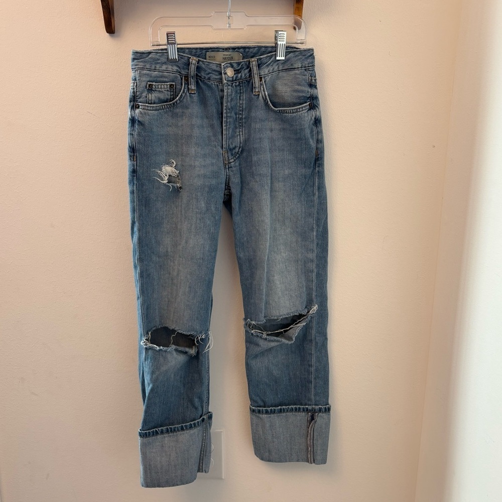 Topshop Moto Hayden Super Distressed Ripped Jeans Size 24